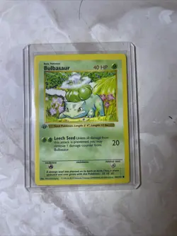 Pokemon Trading Card Bulbasaur Base Set Vintage 1st Edition - Image 1