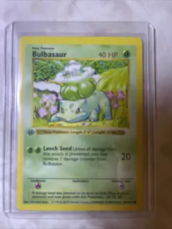 Pokemon Trading Card Bulbasaur Base Set Vintage 1st Edition - Image 3