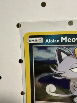 Pokemon Alolan Meowth Looking At Swirl TCG Sun & Moon SM43 Promo Holo Card NM - Image 4