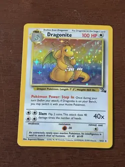 Pokemon Fossil Dragonite HOLO Vintage Rare 4/62 - NM Nice Card!! ???? - Image 1
