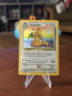 Pokemon Fossil Dragonite HOLO Vintage Rare 4/62 - NM Nice Card!! ???? - Image 2