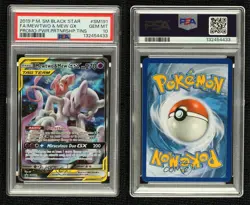 Mewtwo & Mew GX Power Partnership Tin Pokemon Sun Moon Black Star Promo PSA 10 - Image 3