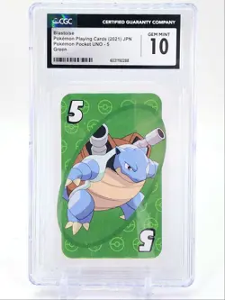 BLASTOISE 2021 POKEMON JAPANESE POCKET UNO GREEN 5 B 5 CGC 10 - Image 1