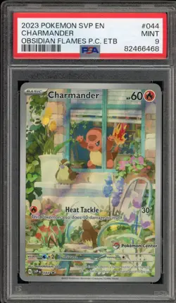 Pokemon Center Stamp Promo Charmander Obsidian Flames ETB SVP EN 044 PSA 9 - Image 1