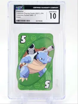 BLASTOISE 2021 POKEMON JAPANESE POCKET UNO GREEN 5 A 5 CGC 10 - Image 1