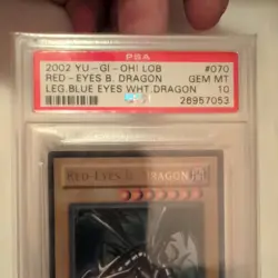 Yugioh 2004 Red-Eyes B. Dragon WORLDWIDE Ed. [LOB-ENO70] PSA 10 GEM MINT - Image 2