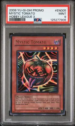 PSA 9 MINT Mystic Tomato HL03-EN005 Hobby League Ultra Rare Promo *7906 YUGIOH - Image 1