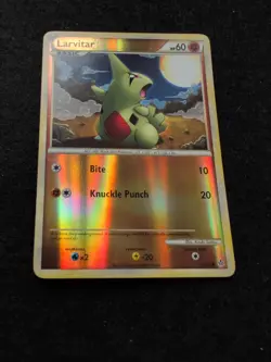 Larvitar 51/95 Pokemon Unleashed HS Reverse Holo Common Card - Image 1