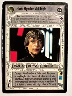 Star Wars CCG Luke Skywalker Jedi Knight Card Death Star II *E* - Image 1