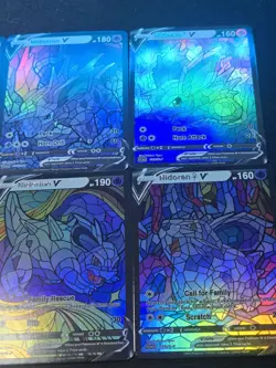Nidoqueen & Nidoking 6 Card CUSTOM Made Stained Glass Holo Van Gogh Shiny Cards - Image 3