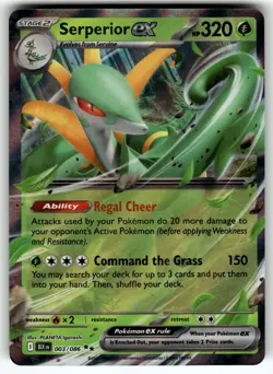 Serperior ex 003/086 SV: Black Bolt NM Pokemon Card TCG - Image 1