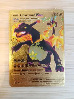 Pokemon Charizard VMax Gold Foil Holo Textured Fan Art Card Nintendo - Image 1