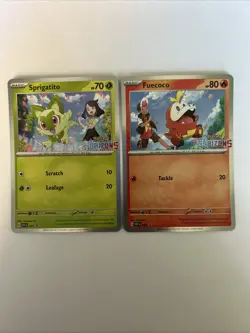 Sprigatito 191 + Fuecoco 192 Sv: Scarlet & Violet Promo Cards Holo - Image 1
