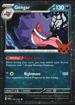 Pokemon Card Gengar 057/091 Holo Trick or Trade 2024 - Image 1