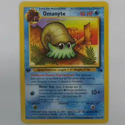 Omanyte - 52/62 Fossil Set - Common Pokemon Card 1st edition WOTC - LP - Image 1