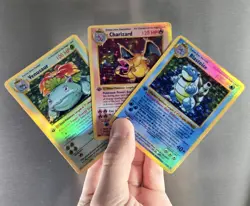 3 Pokemon Card STICKERS - HOLO Charizard Venusaur Blastoise 1999 1st Edition - Image 1