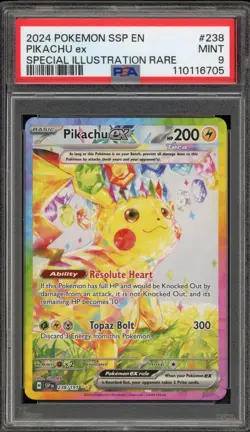 Pokemon Pikachu ex Surging Sparks Special Illustration Rare #238 PSA 9 Mint - Image 1