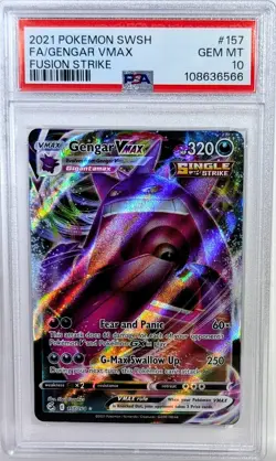 Pokemon Swsh GENGAR VMAX Fusion Strike Full Art 157/264 PSA 10 ?? GEM MINT - Image 1