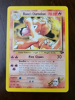 MP! Blaine's Charmeleon 31/132 Gym Challenge Pokemon Card - Image 1