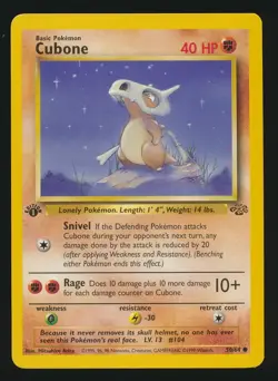 CUBONE 50/64 Pokemon JUNGLE SET ENGLISH 1st EDITION COMMON - Image 1