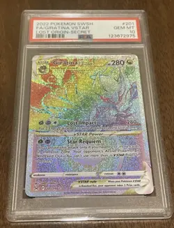 POKEMON SWORD & SHIELD LOST ORIGIN SECRET FULL ART/GIRATINA VSTAR 201/156 PSA 10 - Image 1