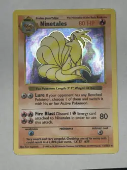 1999 - Pokemon - Shadowless Ninetales Error - Black Flame - Holo Rare - 12/102 - Image 1