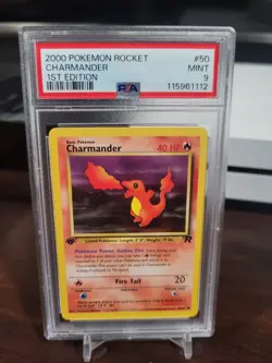 2000 POKEMON ROCKET 50 CHARMANDER 1ST EDITION PSA 9 MINT - Image 1