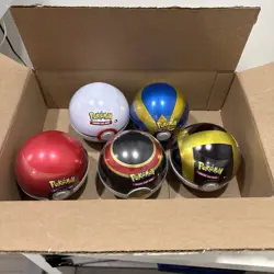 Lot Of 5 Pokemon Pokeball Tins 2020 (D21) New Unopened Sealed Pokemon TCG Cards - Image 2