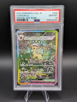 PSA 10 Pokemon Leafeon EX SAR 200/187 SV8a Terastal Festival Card Japanese - Image 1