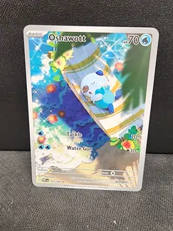 Oshawott Illustration Rare Pokemon card White Flare 105/086 ENGLISH - Image 1