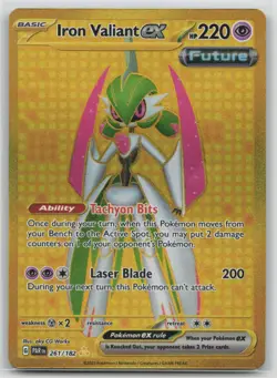 Pokemon Card Iron Valiant ex Hyper Rare SV04: Paradox Rift 261/182 NM - Image 1