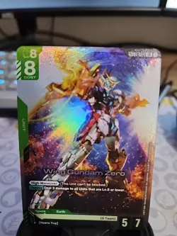 Wing Gundam Zero GD01-024 Newtype Rising Gundam Card Game TCG - NM LR Foil - Image 2
