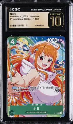 2025 ONE PIECE JAPANESE PROMO CARDS #P-102 NAMI CGC 10 PRISTINE - Image 1