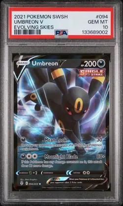 Pokemon Umbreon V Evolving Skies #094 Graded Card PSA 10 - Image 1
