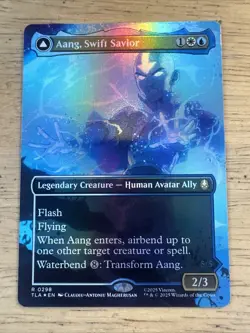 1x Aang, Swift Savior - 0298, Borderless Art Foil, Avatar, Magic MTG NM - Image 1