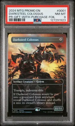 2024 MAGIC: THE GATHERING WPN GIFT-WITH-PURCHASE #0001 DARKSTEEL COLOSSUS PSA 8 - Image 1