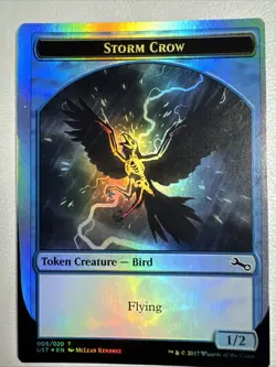 Storm Crow Token #5 (Foil) LP Unstable UST Magic MTG - Image 1