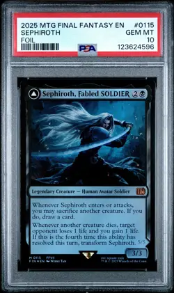 4596 Sephiroth Fabled One-Winged Angel 2025 MTG Final Fantasy #0115 Foil PSA 10 - Image 1