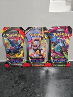 X3 Pokemon Mega Evolution Phantasmal Flames Sleeved Booster 3-Pack Art Bundle - Image 1