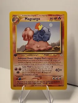 Magcargo 33/64 Neo Revelation Regular 1st Edition Pokemon TCG LP Vintage - Image 1