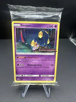 Pokemon SEALED Seviper SM46 Burning Shadows Prerelease Promo Pack!! - Image 1