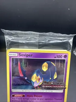 Pokemon SEALED Seviper SM46 Burning Shadows Prerelease Promo Pack!! - Image 3
