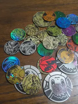 Lot of 35x Official Pokemon TCG Coins (Mix Of Regular and Jumbo)! - Image 3