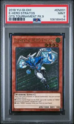 Yugioh Elemental Hero Stratos OP09-EN001 Ultimate Rare PSA 9 - Image 1
