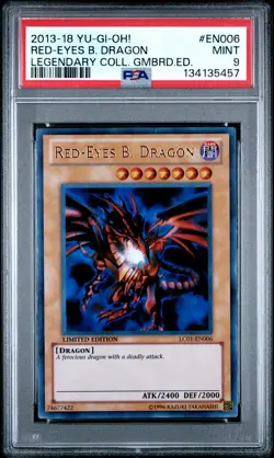 2013-2018 YU-GI-OH! LEGEND GAMEBOARD EDITION #EN006 RED-EYES B. DRAGON PSA 9 - Image 1
