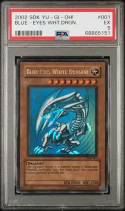 PSA 5 2002 WAVY Blue-Eyes White Dragon SDK-001 Ultra Rare Unlimited *5151 YUGIOH - Image 1