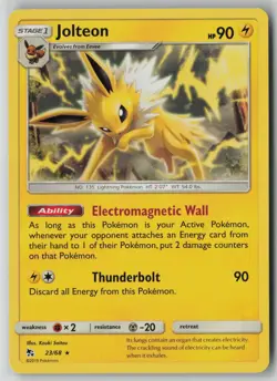 Jolteon 23/68 Pokemon Hidden Fates Rare Near Mint Card (NM) 4 - Image 1