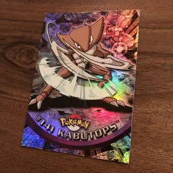 #141 Kabutops Rainbow Foil Topps TV Animation Series 3 Pokemon Card 2000 - Image 2