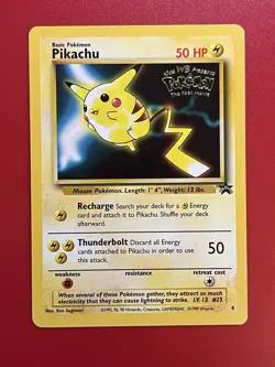 Pikachu #4 WB First Movie Black Star Promo Rare Pokemon Card Vintage 1999 WOTC - Image 1
