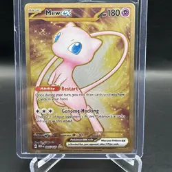 Pokemon TCG Mew EX 205/165 Scarlet & Violet 151 Gold Metal Mew Promo Card - Image 3